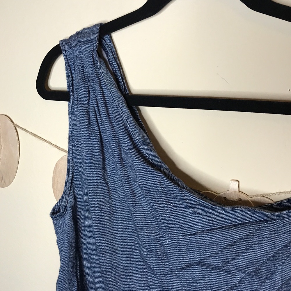 🔥 LOFT chambray one shoulder tank top blouse - Picture 3 of 4